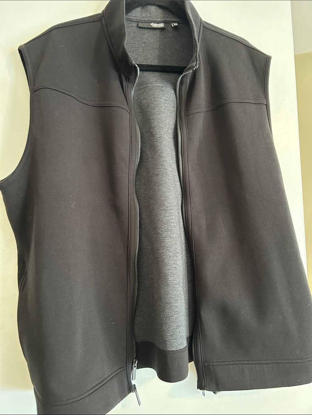 Men's Dressy Black Zip-Front Vest - Murano